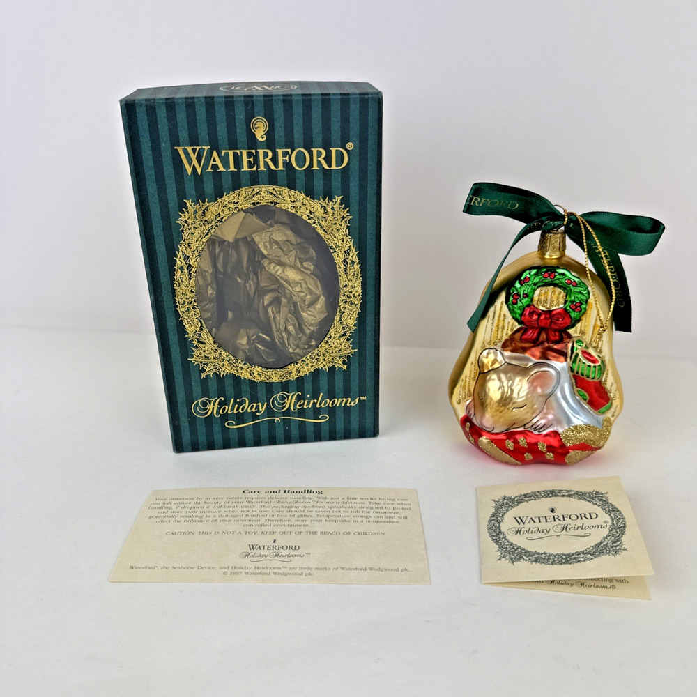 Waterford Blown Glass Holiday Heirlooms "Not a Creature Was Stirring" Ornament